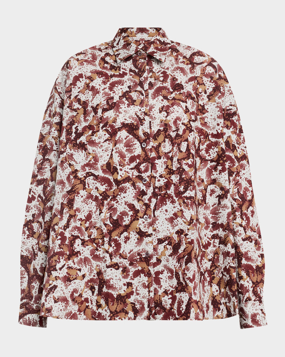 Casia Printed Cotton Button-Down Shirt